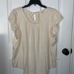 Lauren Conrad short sleeve ivory top
